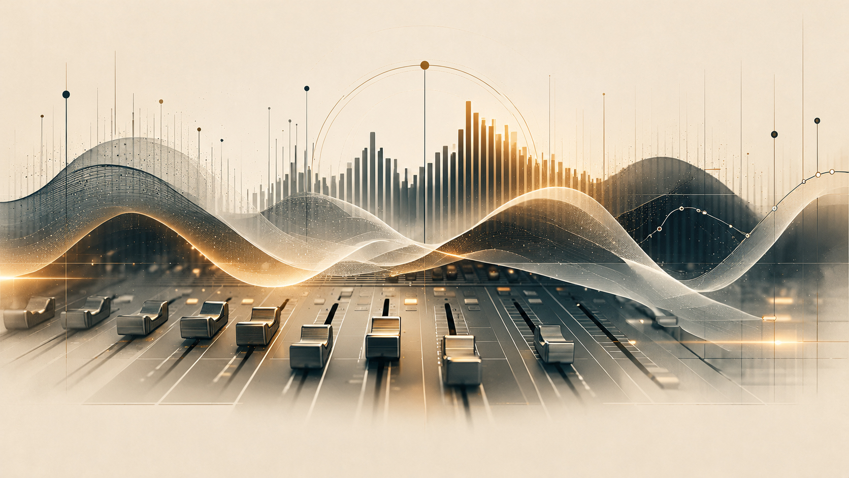 Illustration abstraite évoquant le mixage audio